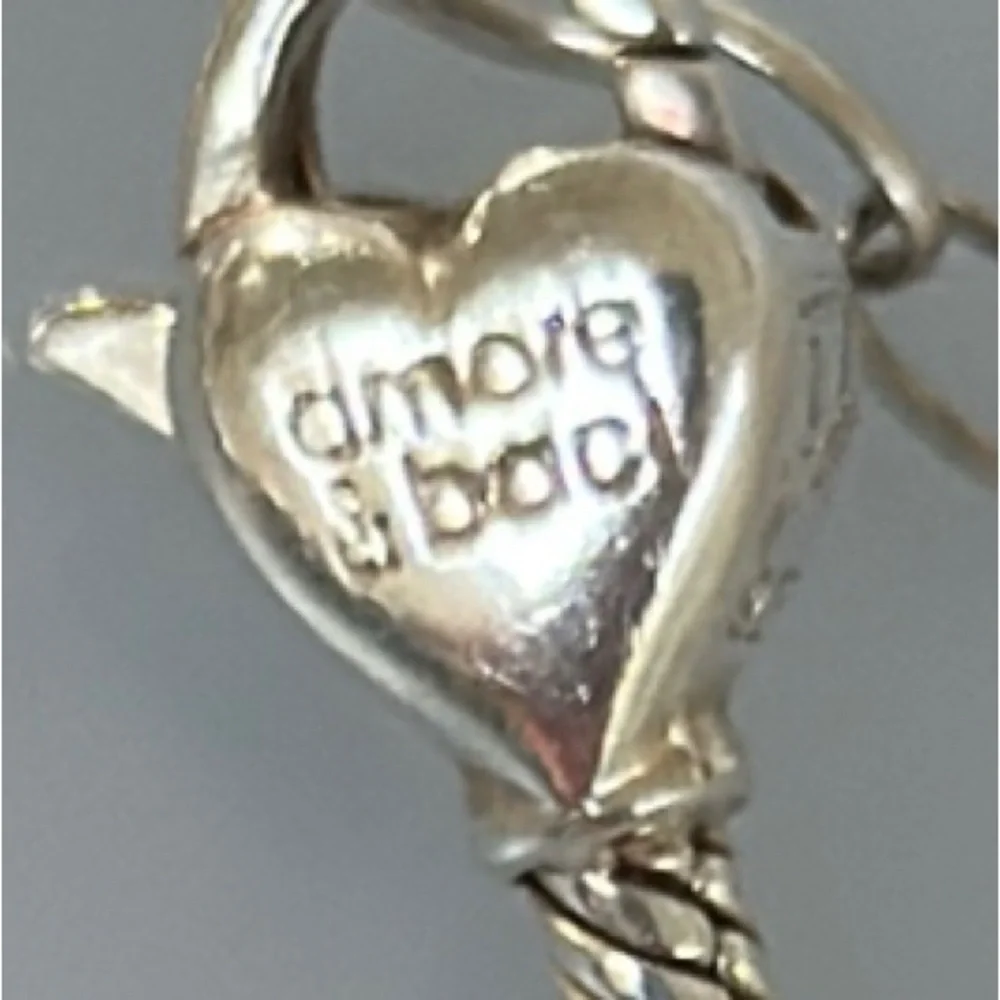 Amore & Baci 925 Sterling Elegant Blue and Gold Charm Bracelet